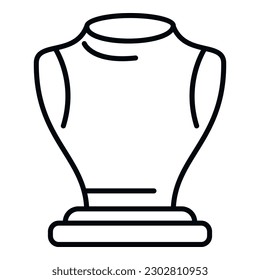 Fashion bust icon outline vector. Necklace display. Luxury design