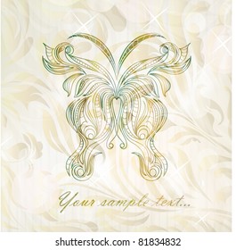 Fashion butterfly isolated on flower background (vector version eps 10)