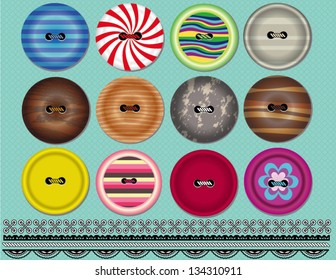 Fashion Buttons and Trim Pattern