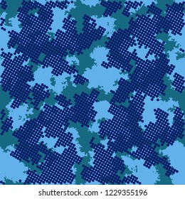 Fashion camo design. Color clouds seamless pattern vector. Trendy camouflage fabric pattern.