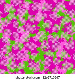 Fashion camo design. Color clouds seamless pattern vector. Trendy camouflage fabric pattern.