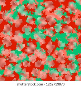 Fashion camo design. Color clouds seamless pattern vector. Trendy camouflage fabric pattern.