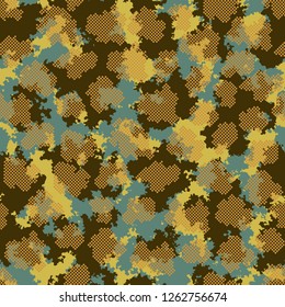 Fashion camo design. Color clouds seamless pattern vector. Trendy camouflage fabric pattern.