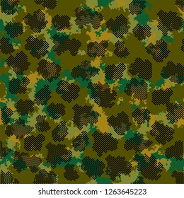 Fashion camo design. Color clouds seamless pattern vector. Trendy camouflage fabric pattern.