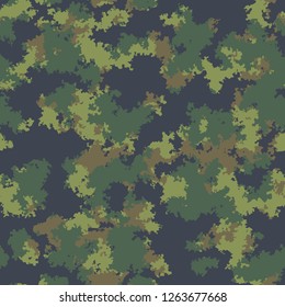 Fashion camo design. Color clouds seamless pattern vector. Trendy camouflage fabric pattern.