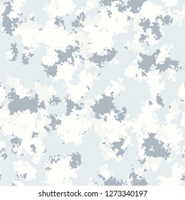 Fashion camo design. Digital camouflage pattern  Winter colored clouds. Seamless vector. Trendy camouflage fabric texture.