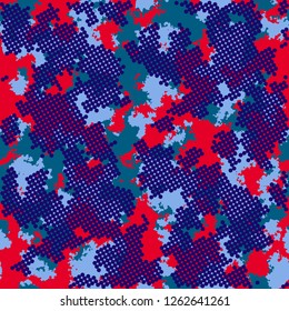 Fashion camo pattern design. Actual colors clouds seamless pattern eps Trendy camouflage fabric pattern.
