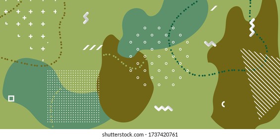 Fashion Camouflage Illustration. Modern Army Fluid Cover. Summer Camo Military Collage. Trendy Camouflage Composition. Forest Wave Cover. Green Military Texture. Graphic Camouflage Background.