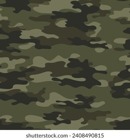 
Fashion camouflage khaki pattern seamless army background, forest hunting print disguise, urban fashion design, paper, fabric