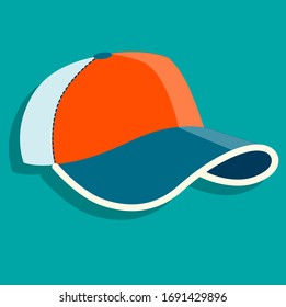 fashion cap vector, orange, blue and white cap vectors.