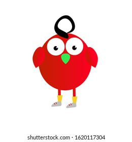 Fashion cartoon bird. Vector illustration