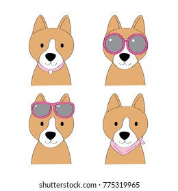 Fashion cartoon cute brown dog vector.
