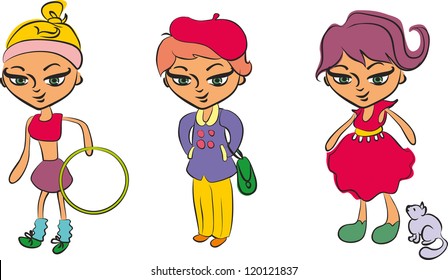 Fashion cartoon girl