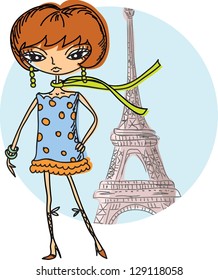 Fashion Cartoon Girl