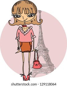 Fashion Cartoon Girl