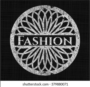 Fashion chalkboard emblem on black board