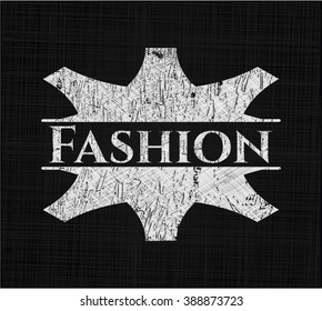 Fashion chalkboard emblem written on a blackboard