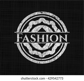 Fashion chalkboard emblem written on a blackboard