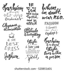 Fashion changes, but style endures. Smile is the best dress. When in doubt, wear RED. Motivational quote. T-shirt printing design, typography graphics.