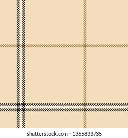 Fashion check plaid pattern vector background in orange beige. Seamless tartan plaid for autumn winter textile design.