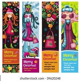 Fashion Christmas girls banners