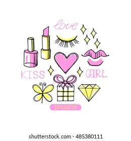 Fashion circle design vector isolated on white background. Beauty  background