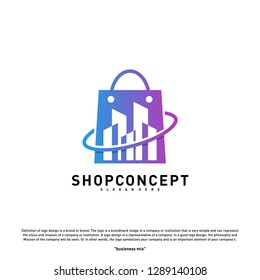 Fashion City Logo Concept Vector. Shopping center with Modern city Logo. shop and gifts symbol