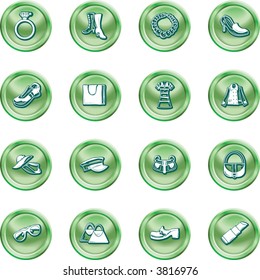Fashion, clothes and accessory icons A set of fashion, clothes and accessory icons