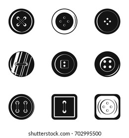 Fashion clothes button icon set. Simple set of 9 fashion clothes button vector icons for web isolated on white background