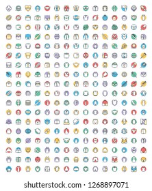 Fashion and Clothes Colored Icons Set 