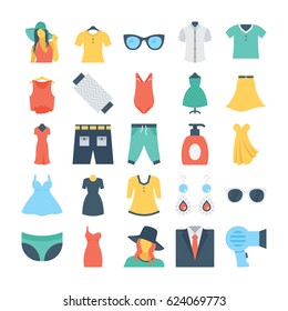 
Fashion and Clothes Colored Vector Icons 6
