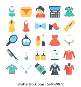 
Fashion and Clothes Colored Vector Icons 3

