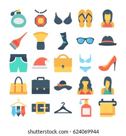 
Fashion and Clothes Colored Vector Icons 8
