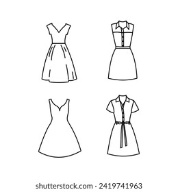 Fashion clothes icon set illustration 