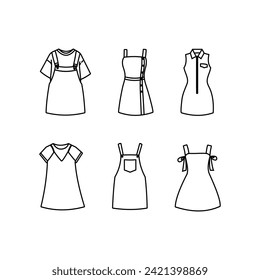 Fashion clothes icon set illustration