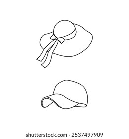 Fashion clothes illustration, accessories, hat