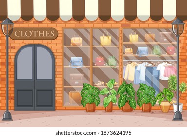 Fashion Clothes Store Background Illustration