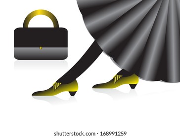 Fashion. Clothing and accessories for women on a white background