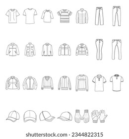 fashion and clothing icons vector doodle collection