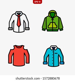Fashion Clothing Set Icons Stock Vector Stock Vector (Royalty Free ...