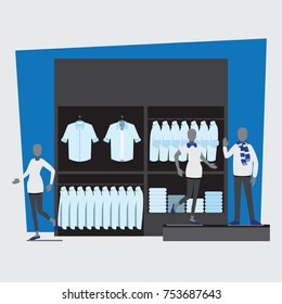 Fashion clothing store Poster Vector Illustration