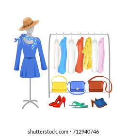 fashion clothing store. vector illustration