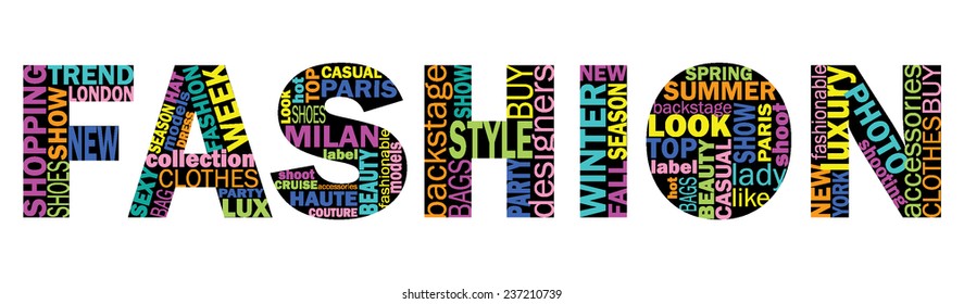 Fashion Clouds Word Collage Fashion s Stock Vector Royalty Free Shutterstock