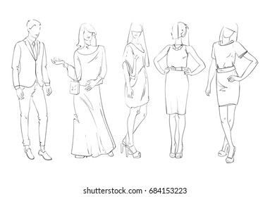 male fashion model sketch