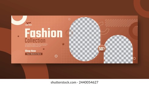 Fashion collection sale banner or facebook cover banner template