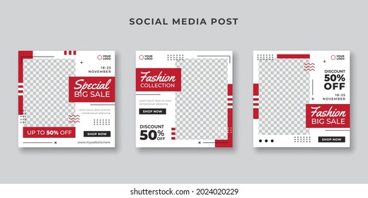 Fashion collection sale social media post template