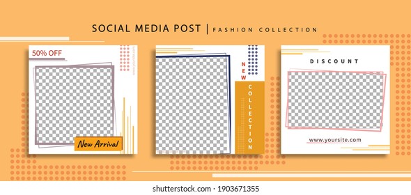 
fashion collection social media post abstract background design vector