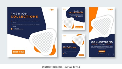 Fashion Collection Social Media Post for Online Marketing Promotion Banner, Story and Web Internet Ads Flyer