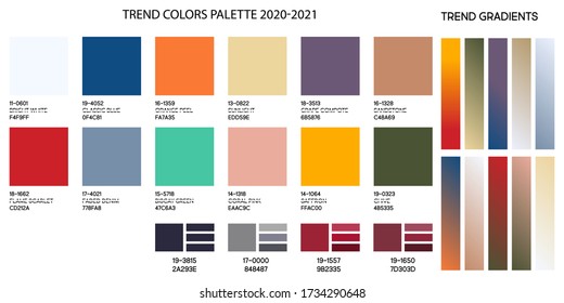 Fashion Color Trend 2020 2021 Set Stock Vector Royalty Free 1785350900