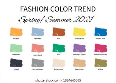 Fashion Color Trend Spring Summer 2021 Stock Vector (Royalty Free ...